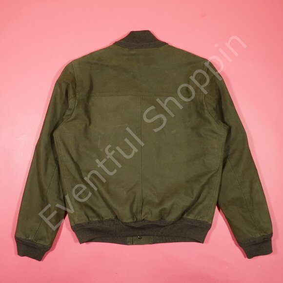 Valstar Suede Fully Lined Valstarino Bomber Jacket Muschio Olive Green Size 54 - Picture 3 of 8